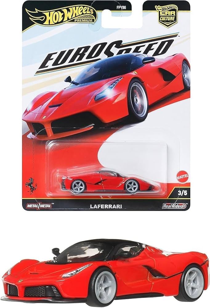 Hot Wheels Euro Speed Laferrari Premium Die-Cast Car, 1:64 Scale