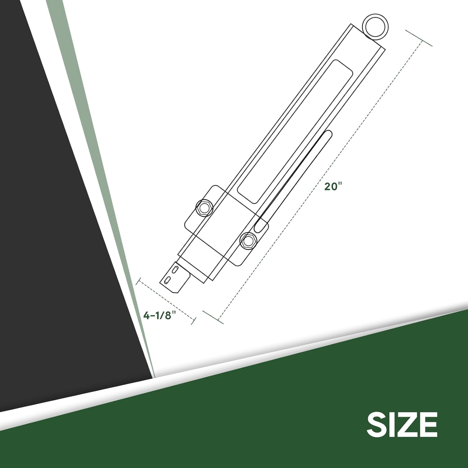 Diagram showing dimensions of the RVGUARD sway control unit