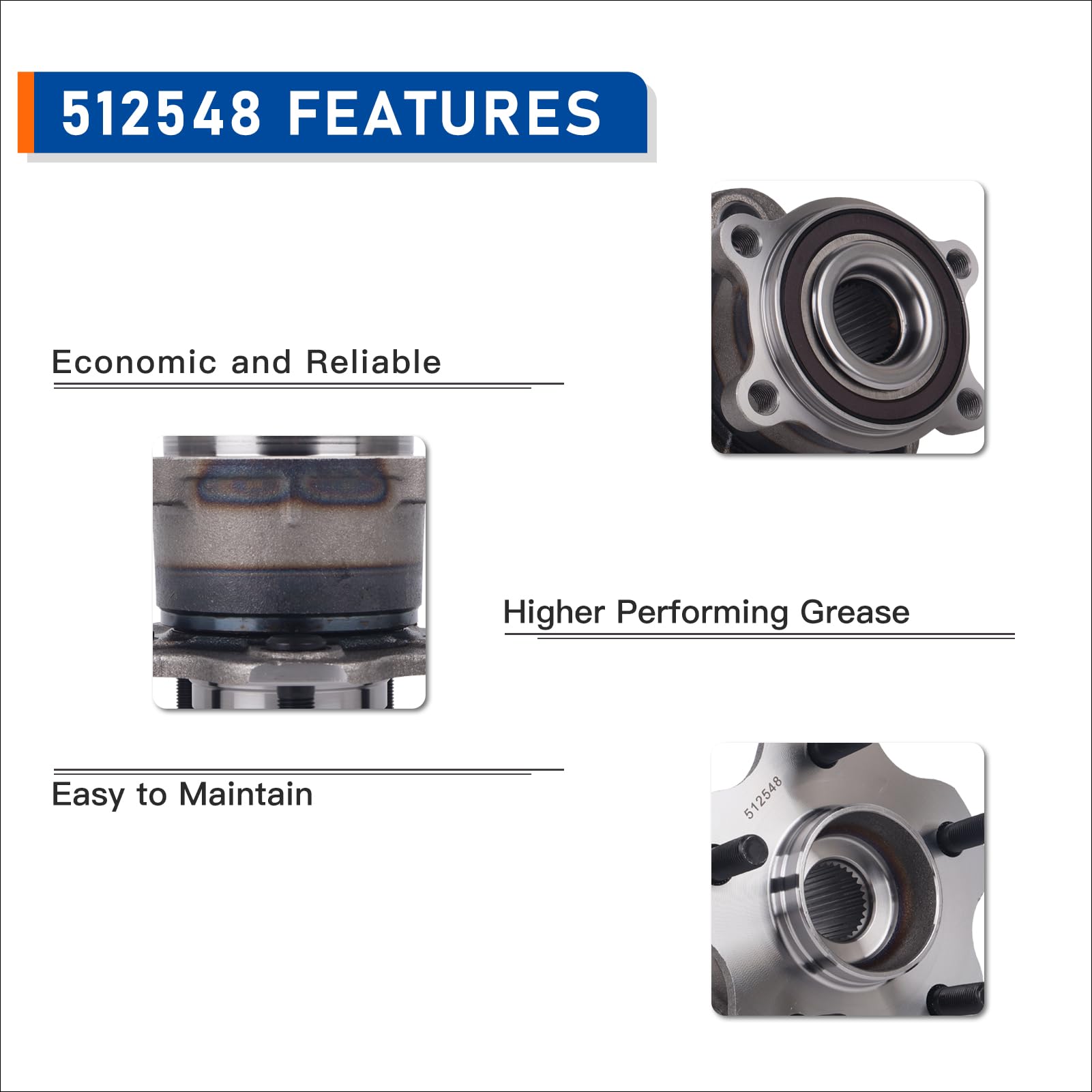 Rear Wheel Hub & Bearing Assembly - Fits Infiniti QX60, Nissan Altima, Murano, Pathfinder