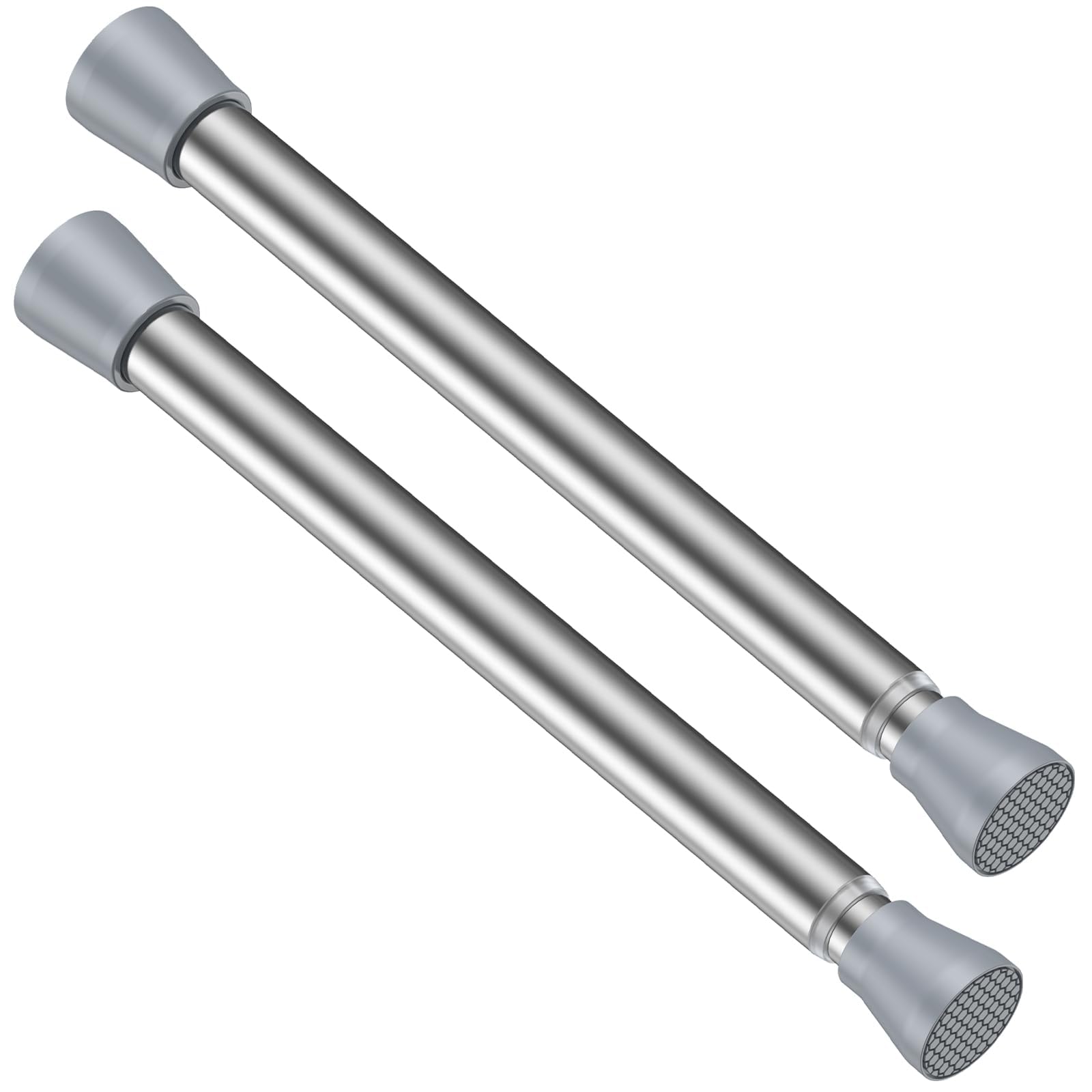 Tension Rod 16 to 26 Inch Sliver Tension Curtain Rod No Drill Spring Tension Rod 2pack Small Tension Rod for Cupboard Closet Bookshelf Diy Projects Wardrobe Spring Loaded Curtain Rods