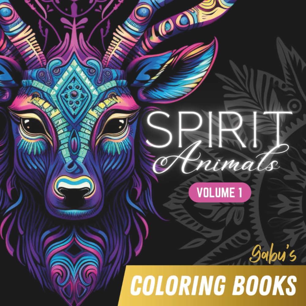 Coloring Book for Adults: Spirit Animals Volume 1 | Gabu's Coloring Books (Spirit Animals Series)