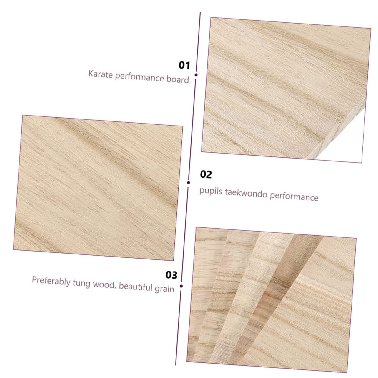 Anneome Lot de 20 Planches De Taekwondo Cassables en Bois 0,3 Cm Et 0,6 Cm, Accessoires D’entraînement pour Garçon Et Filles, Utilisation en Arts Martiaux Et Performances Taekwondo