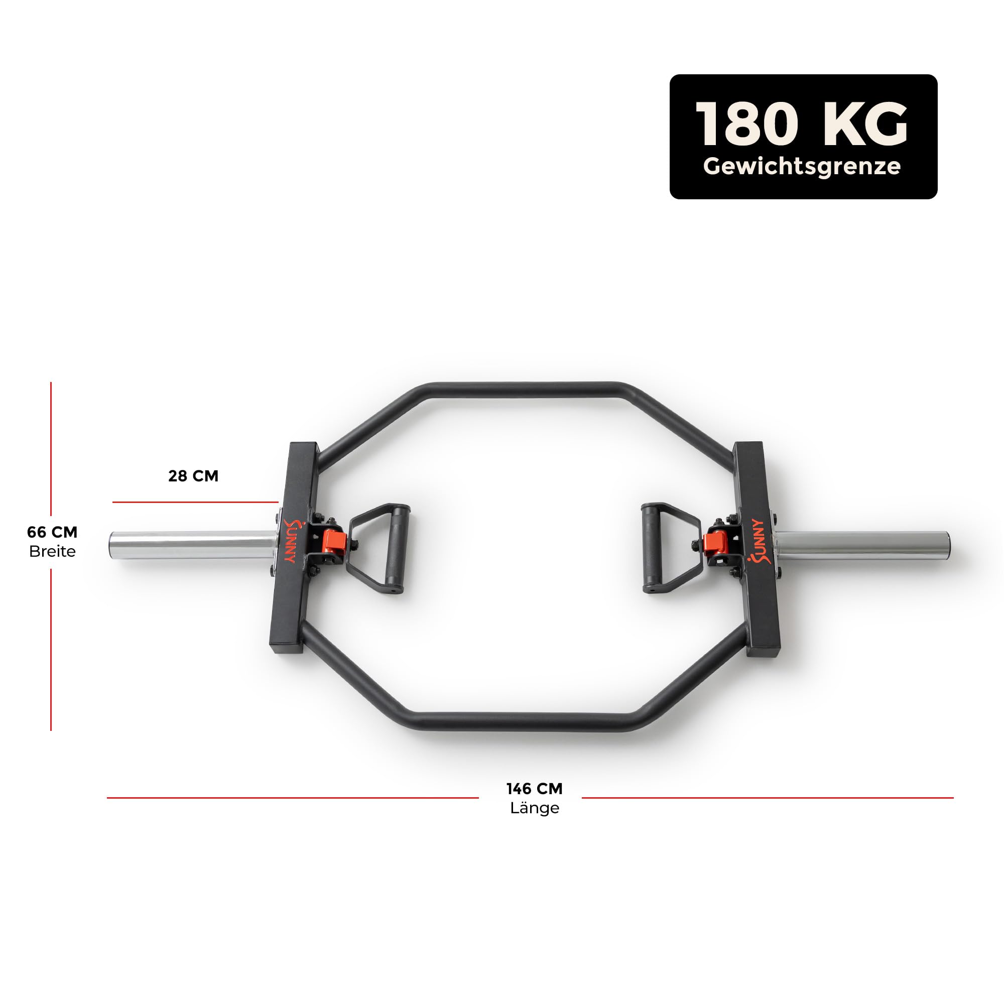 Sunny Health & Fitness Strength Training Olympic Hex Bar Barbell for Deadlifts and Shrugs