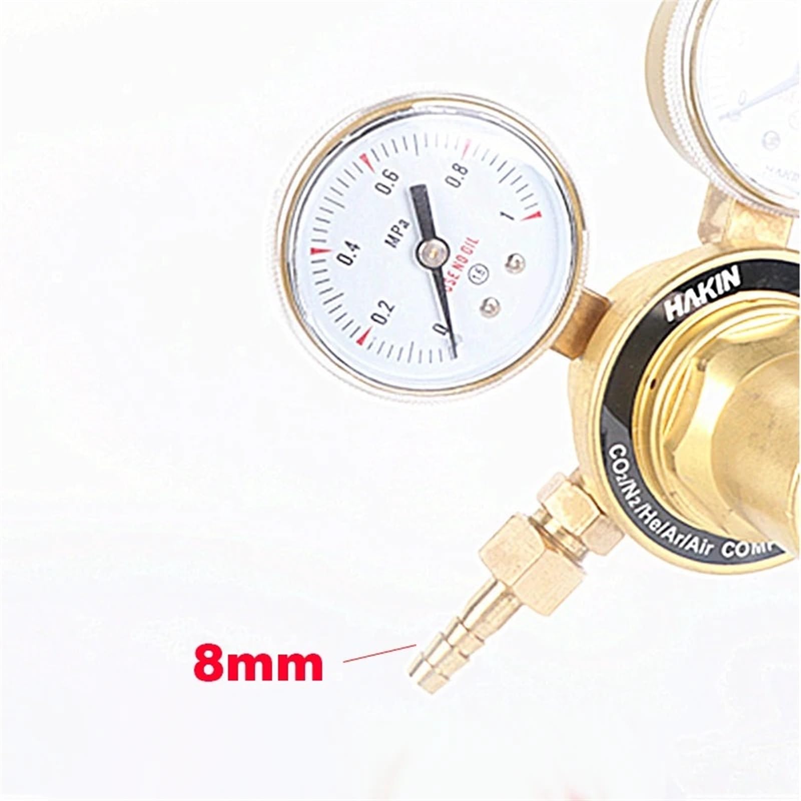 5/8 Zoll Messing Reglerventil Druckminderer 20 MPa Druckeinstellbereich 0~0,1 MPa 1 Stück (Size : Gauge 1.6X25)