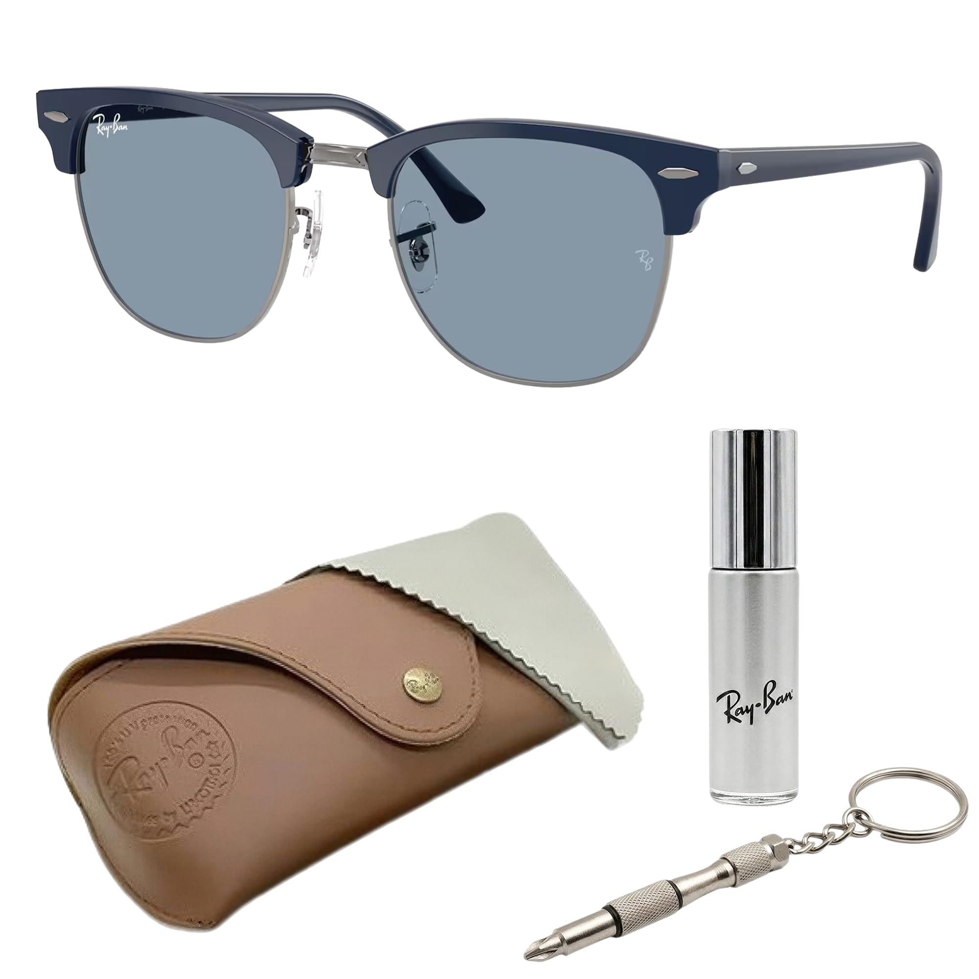 レイバン　RB 3016 CLUBMASTER オリジナルケース付き Ray-Ban RB3016 CLUBMASTER CLASSIC Square Shaped Sunglasses for Men