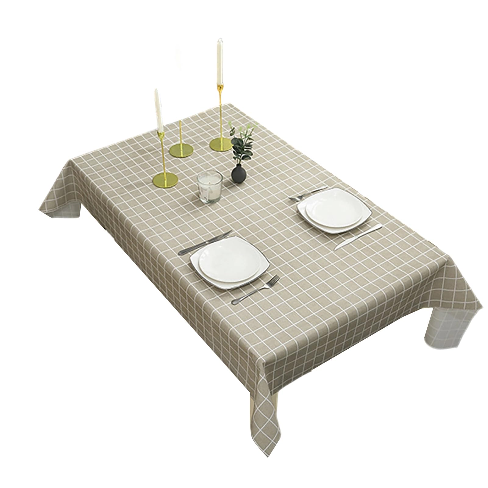 bayicie Rectangular Tablecloth, Plastic Plaid Tablecloth, Waterproof Stain-Resistant Table Cover for Dining Table Outdoor Picnic Camping