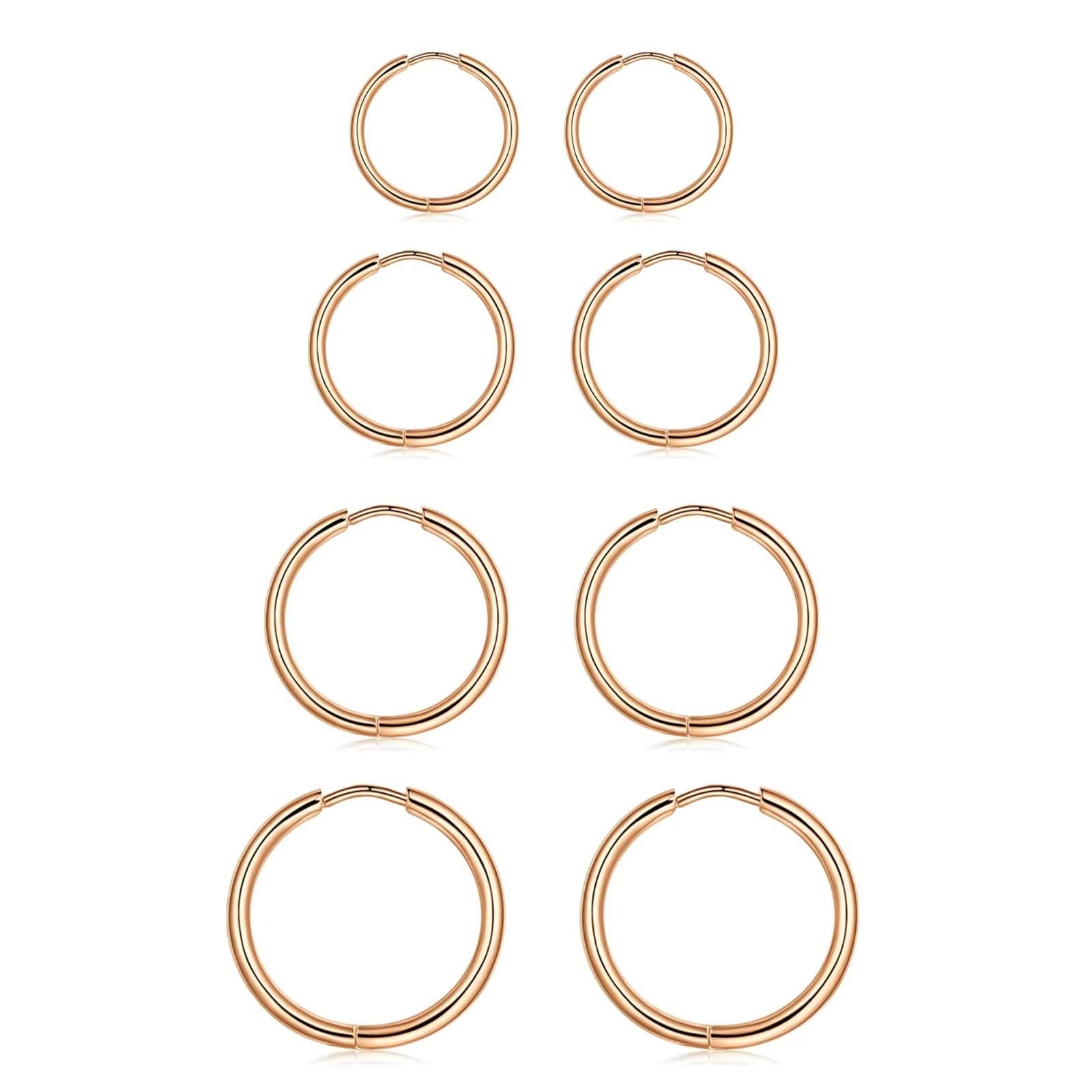 Hoop Earrings for Women Men, 316L Surgical Steel 7mm-20mm Mens Huggie Hoop Earrings Hypoallergenic Small Cartilage Earrings Sleeper Hoop Earrings 20G 18G