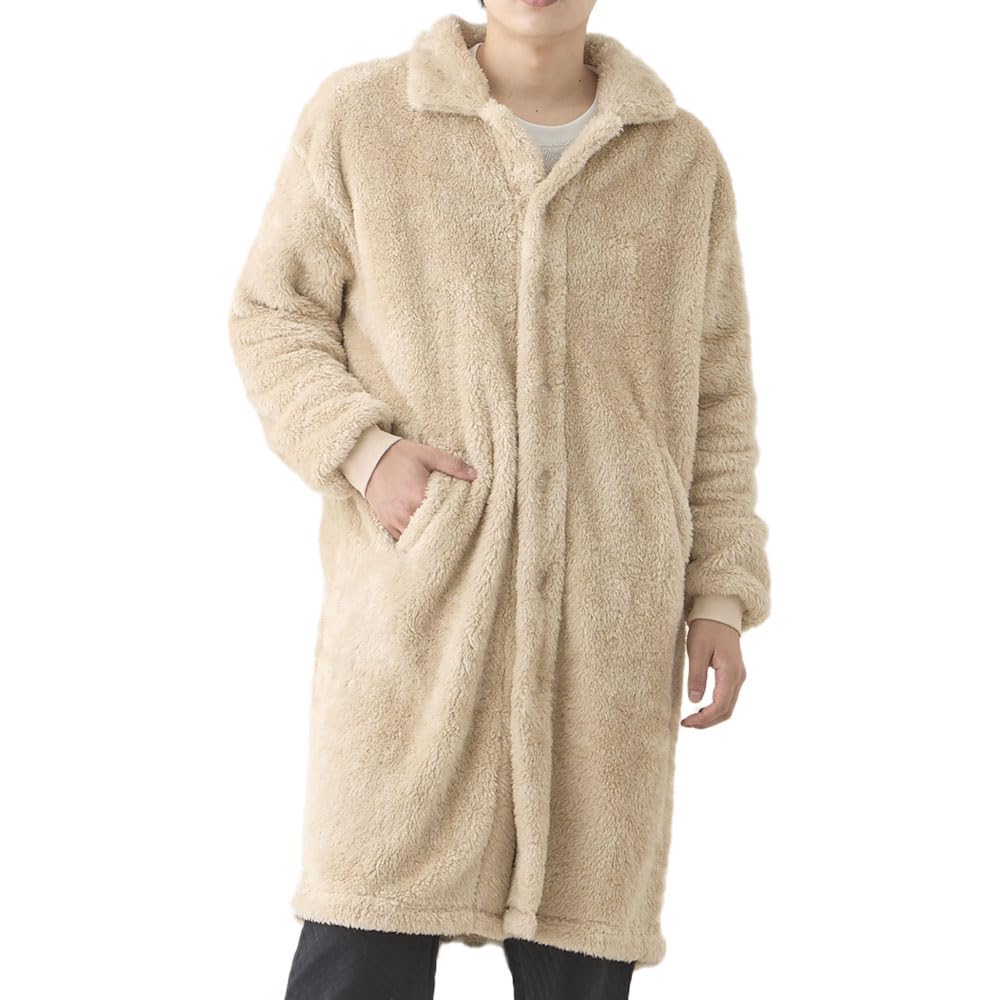 Cotta Cotta Cotta Fluffy Loungewear, Long Gown, Lightweight, Warm, Men's, Women's, Cover, Mokomoko Gown, Cottacotta Free size beige