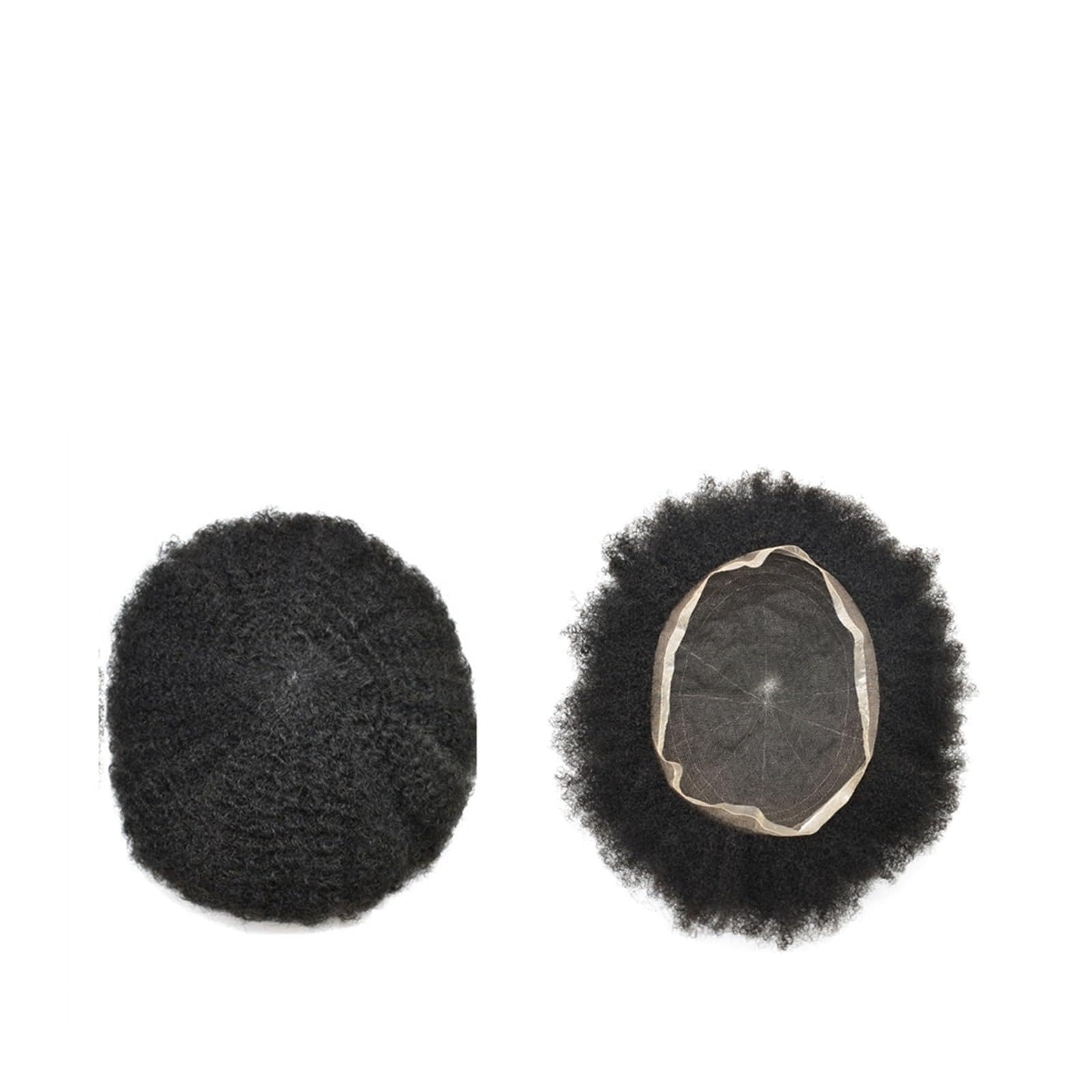 Afro Curly Hair Toupee Peruka 6 mm dla czarnych mężczyzn 6 cali 120% gęstości Kinky Curly Indian Human Hair System zastępczy z pełną francuską koronkową podstawą męską Toup