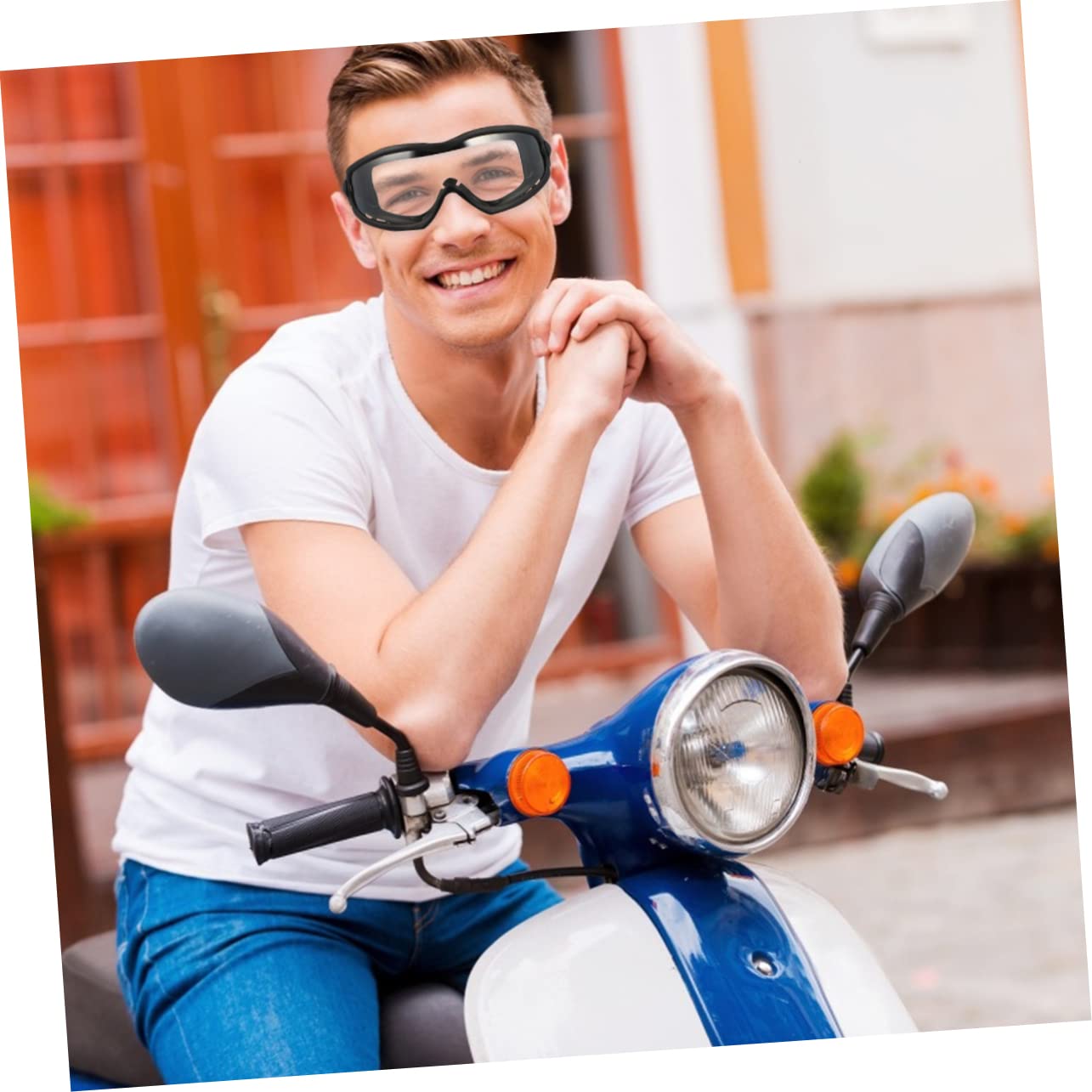 STOBAZA Retro Protective Goggles for Outdoor Activities Impact Resistant Sports Eyewear Lightweight Design for Cycling Running and More Durable Transparent