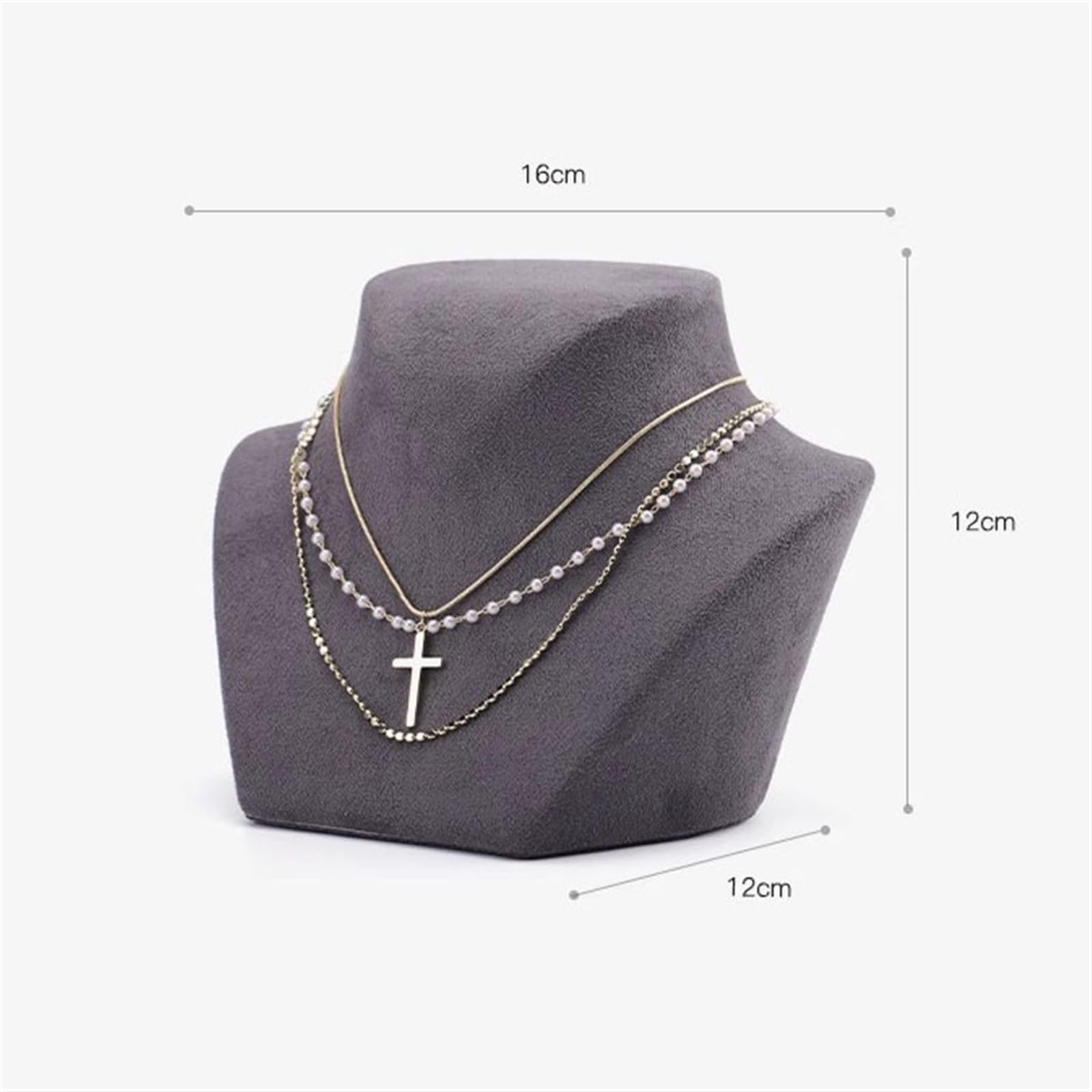 Expositor de Joyas, Collares, Busto, Soporte Tridimensional Independiente para Colgantes, Cadenas, gargantillas y medallones, Organizador de Almacenamiento para niñas y Mujeres.