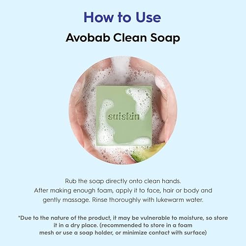 Miniatura 5 de Suiskin Avobab Clean Soap Mini 0.81 oz, aguacate y baobab, hidratante y calmante