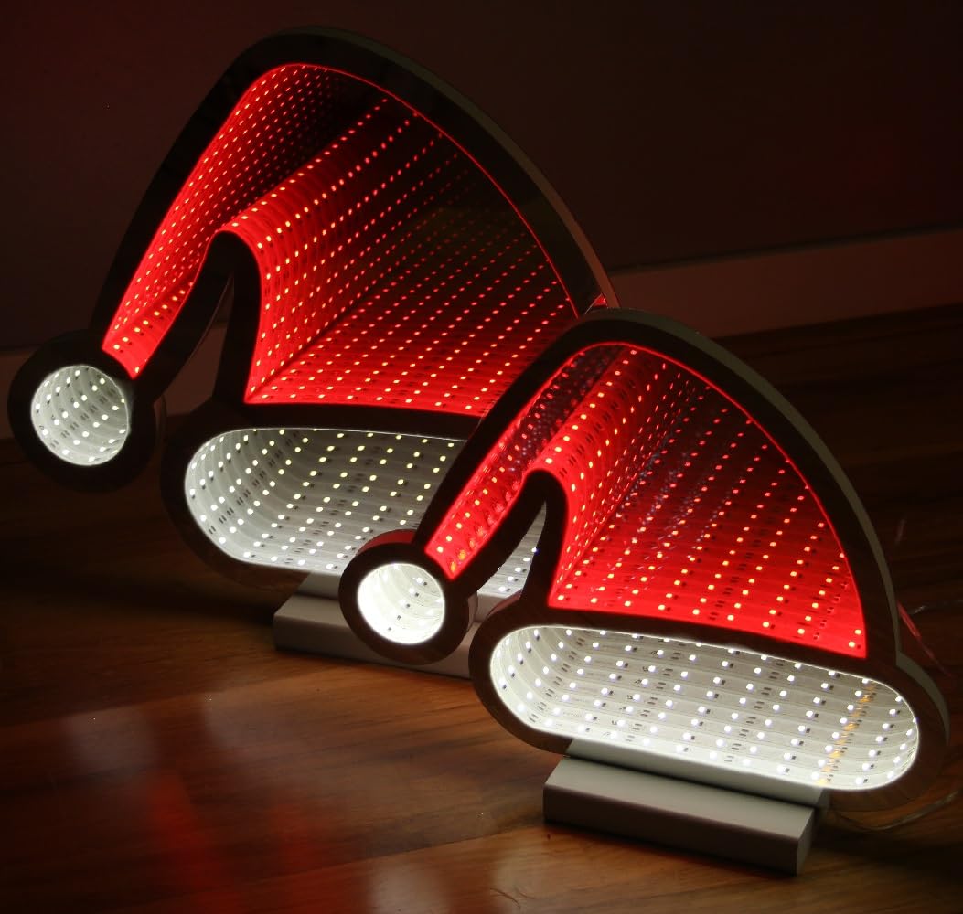 Star-Max LED-Weihnachtsmütze mit Infinity Effekt 62 SMD LED 30x7x24,5cm 35718, Mehrfarbig