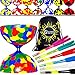 Produktbild Juggle Dream Jester Diabolo Set mit Diablo Fiber Handstäbe und Diaboloschnur + Reisetasche! Super Diabolos! (Multicolour+Grun Stäbe)