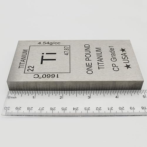 Miniatura 4 de MINT STATE GOLD Pisapapeles de lingotes de titanio de 1 libra, diseño de química pura 999 con certificado de autenticidad (1 libra)