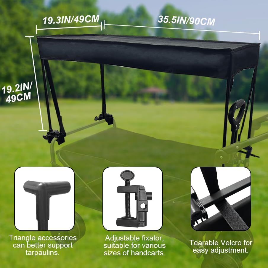 Miniatura 5 de Toldo universal para accesorio de carro plegable, cubierta de toldo plegable, accesorios de carrito de carrito, tela Oxford, reemplazo de toldo