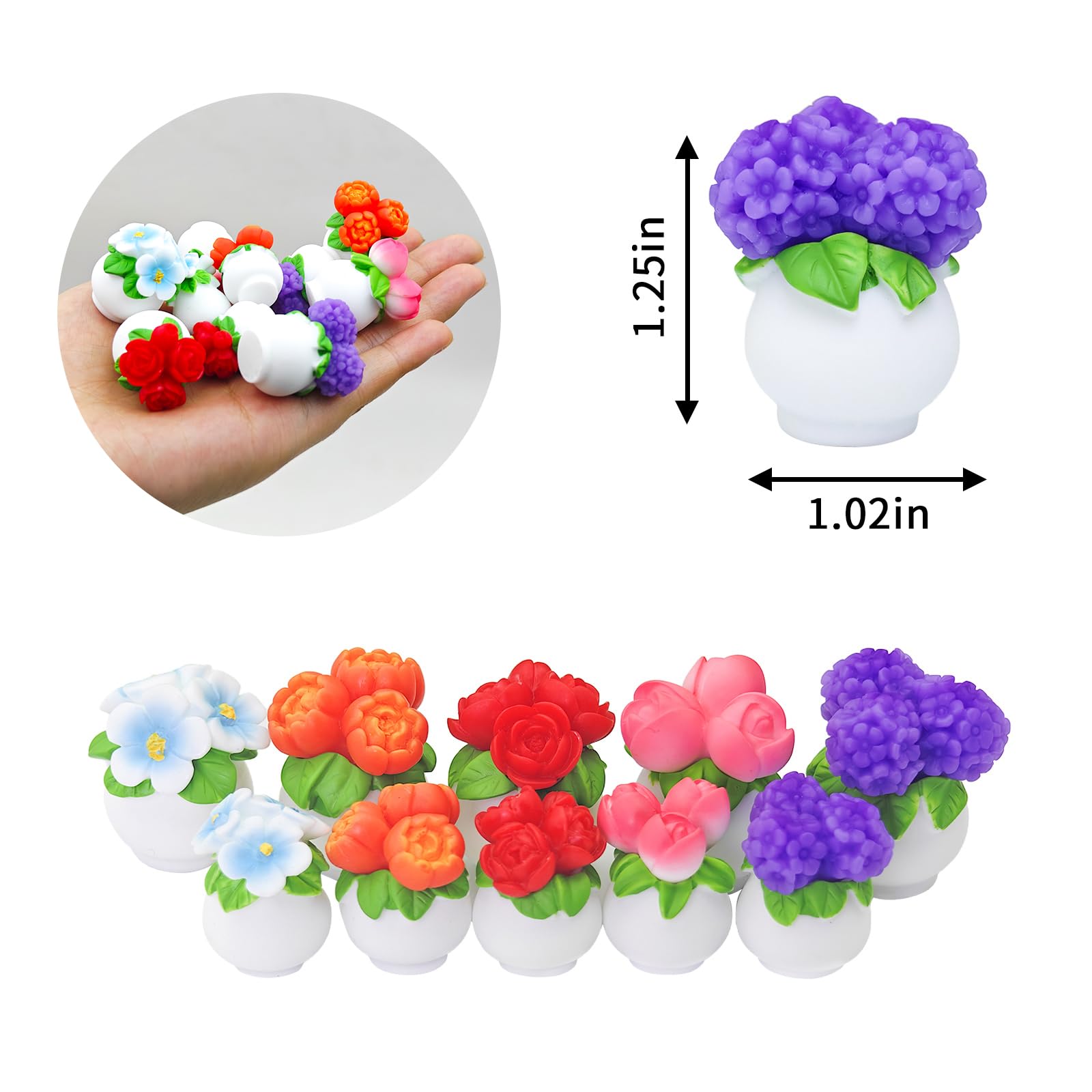 Amazon.co.jp: ミニ樹脂フラワーセット、ドールハウスミニチュア小さな