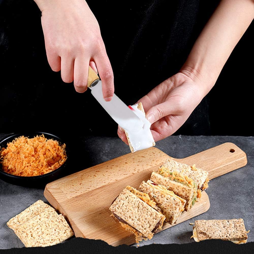 Cuchillo de Mantequilla - Cuchillos Untar Set 4 de Unidades,Cuchillos de Little Cheese Spreader Knives,Espátula esparcidora de mantequilla de acero inoxidable, esparcidor de mantequilla multiusos