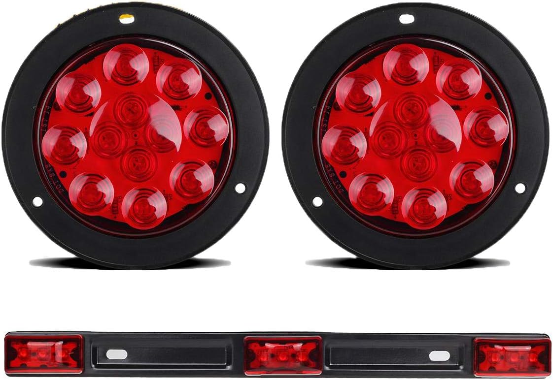 Partsam Led Trailer Lights Kit, 2Pcs 4" Round Led Trailer
