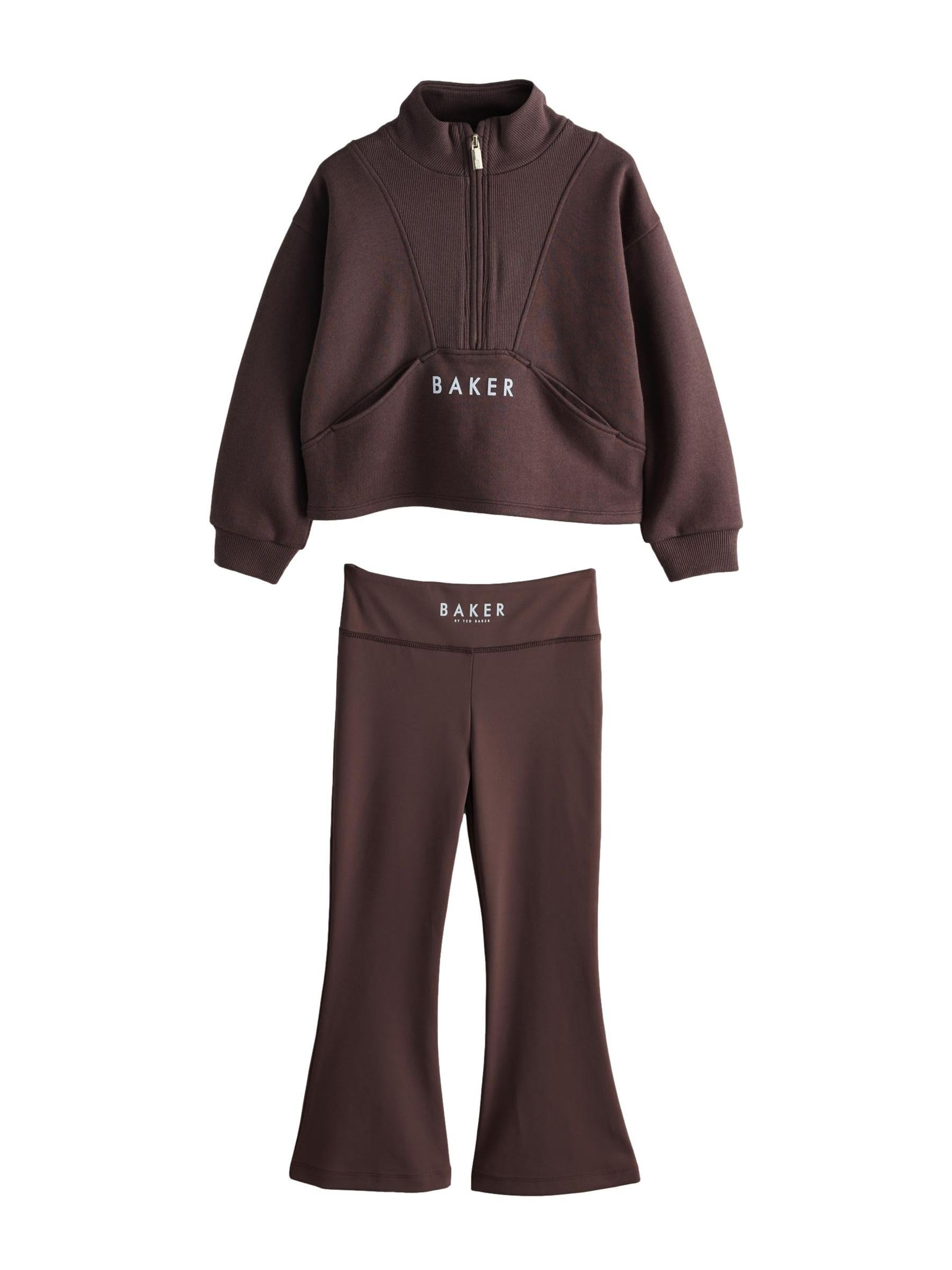 Mädchen Troyer-Sweatshirt und Schlaghose, 2-teiliges Set