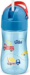 Lillo Copo Infantil Com Canudo Evolution 300Ml Azul -