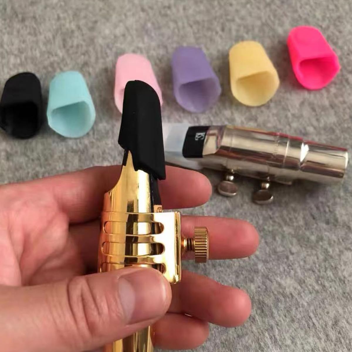 PRETYZOOM Protège Bec Saxophone Caoutchouc 2 Pièces pour Sax Alto Ténor Couvre Bec Résistant Usage Quotidien