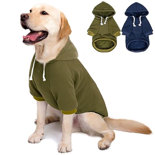 2-Pack Dog Hooded Sweaters & Jackets - Soft Dog Clothes