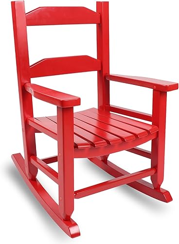 Miniatura 13 de Mecedora de madera para niños pequeños, cómoda mecedora reclinable para edades de 3 a 6 años, silla de bebé para interiores y exteriores, sala