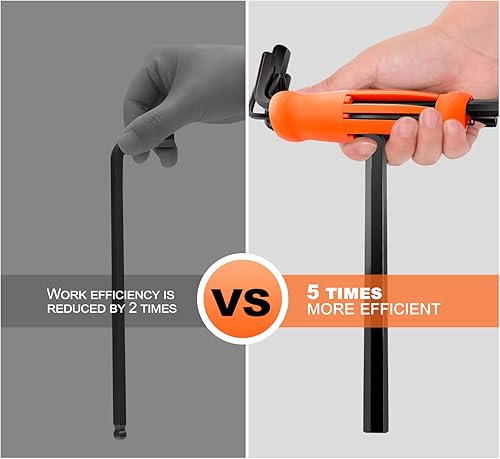 Miniatura 6 de Juego de llaves Allen, juego de llaves hexagonales de 8 piezas, tamaños métricos 0.079 in, 0.098 in, 0.118 in, 0.157 in, 0.197 in, 0.236 in, 0.315