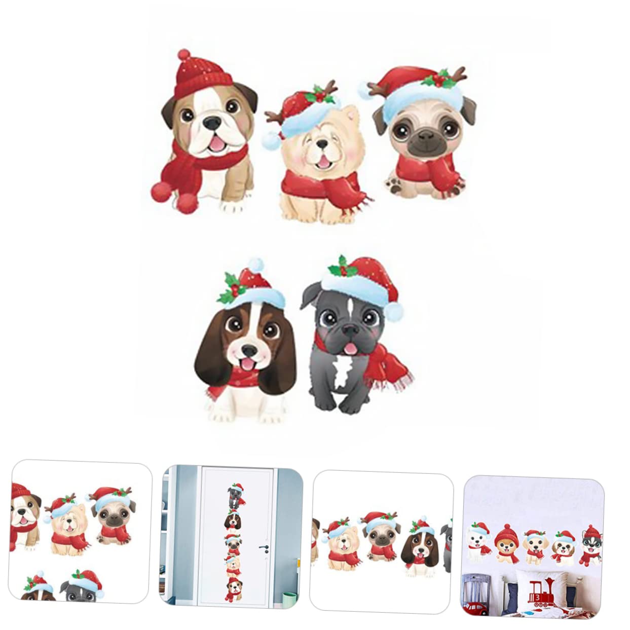 Alipis 5fogli Vetrofanie Natalizie Per Finestre Adesivi Decorativi Per Natale Decorazioni Festive Per Vetrine e Porte Adesivi Murali Riutilizzabili Per Creare Atmosfera Natalizia