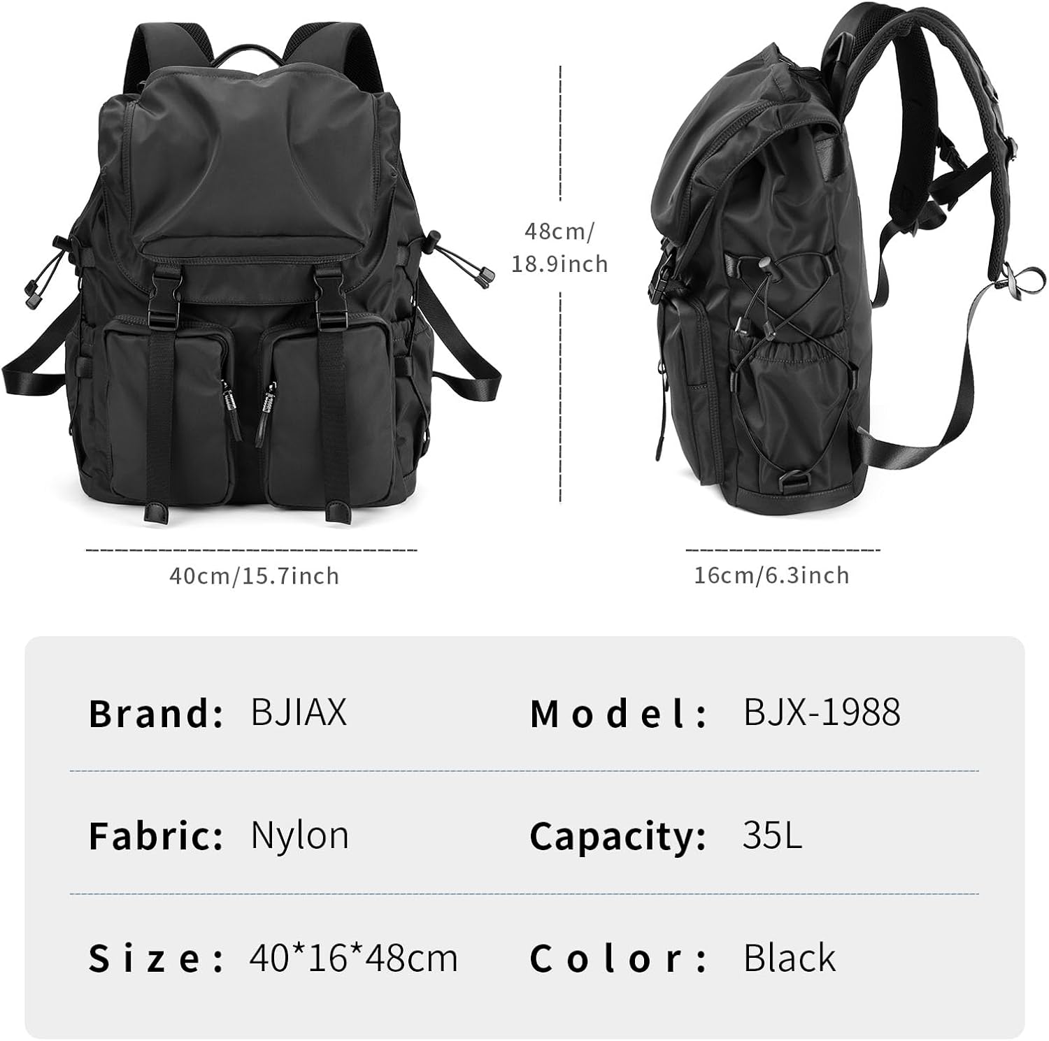 Vintage Laptop Backpack for Men & Women, 35L Functional Stylish Backpack with Stretchy Side Pocket Design, Water Resistant College Work Commuter Travel Backpack Fits 17.3 Inch Tablet, Notebook