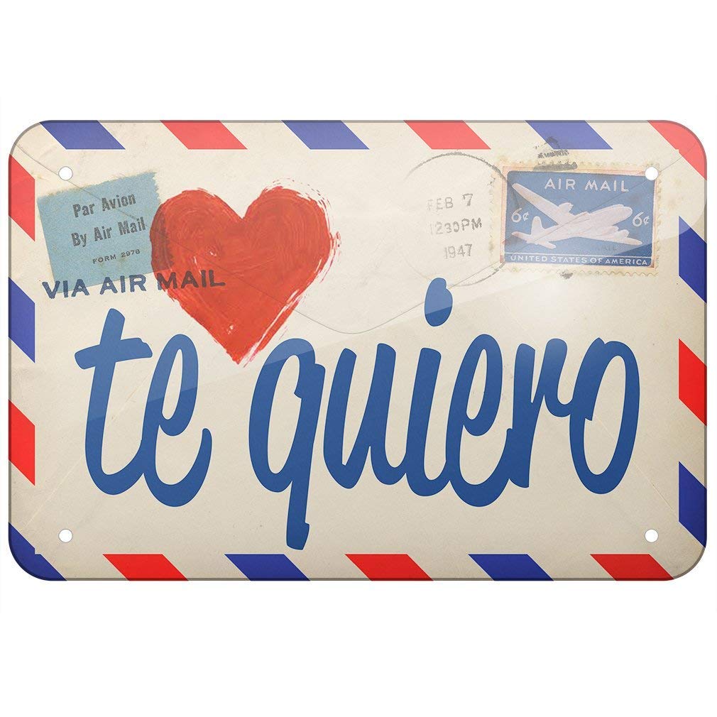 Yelacecca Retro Metal Tin Sign 8X12 Inches Metal Sign I Love You Spanish Love Letter From Spain Tin Sign