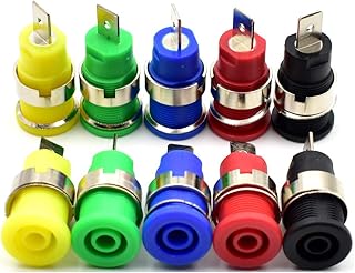 10 Pcs 4mm Banana Jack Female Panel Mount Banana Socket Binding Post Adapter for 4mm Banana Plug Connectors