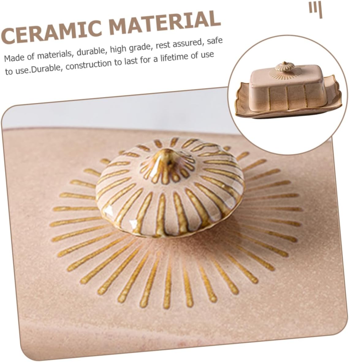 Ceramic Butter Storage Tray Lid Food Serving Dish for Butter and Cheese Elegant White Design for Kitchen and Dining