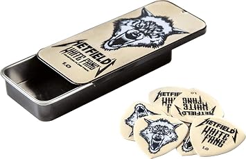 Jim Dunlop Hetfields White Fang Custom 1.0mm Flow Guitar Pick Tin PH122T100
