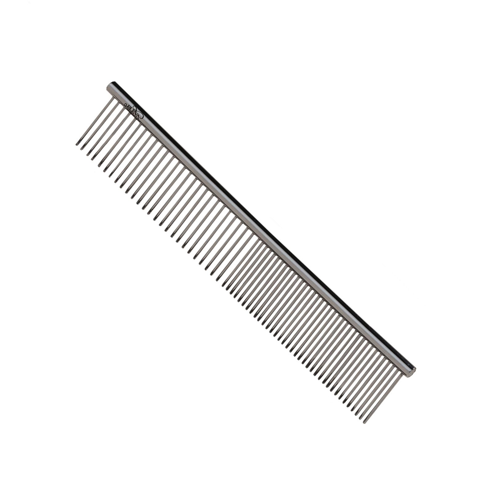 ELEVA PET – Peigne pour chiens en acier – Dents larges et étroites – Toilettage professionnel – Enlève les nœuds et les résidus – Idéal pour les poils longs et courts – Maintient le manteau propre et