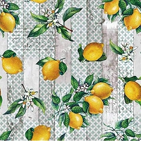 KEVKUS Hule Mantel Limones Holzpanellen Mediterráneo B6006-01 Cover