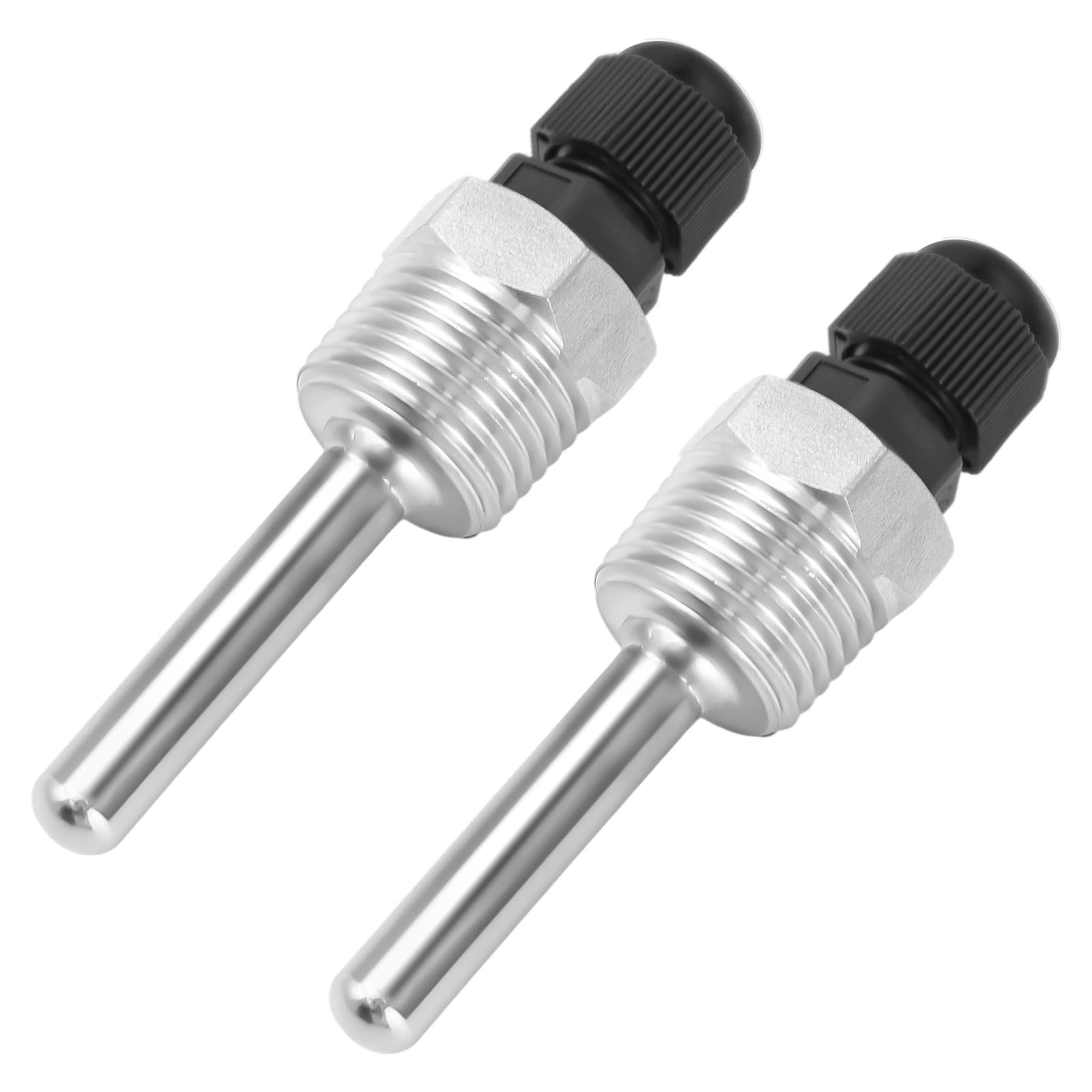 2 manicotti sommergibili in acciaio inox da 1/2", 8 × 50 mm, Thermowell, tubi di protezione per immersioni, termocoppie, sonda di temperatura, in acciaio inox, per sensore di temperatura