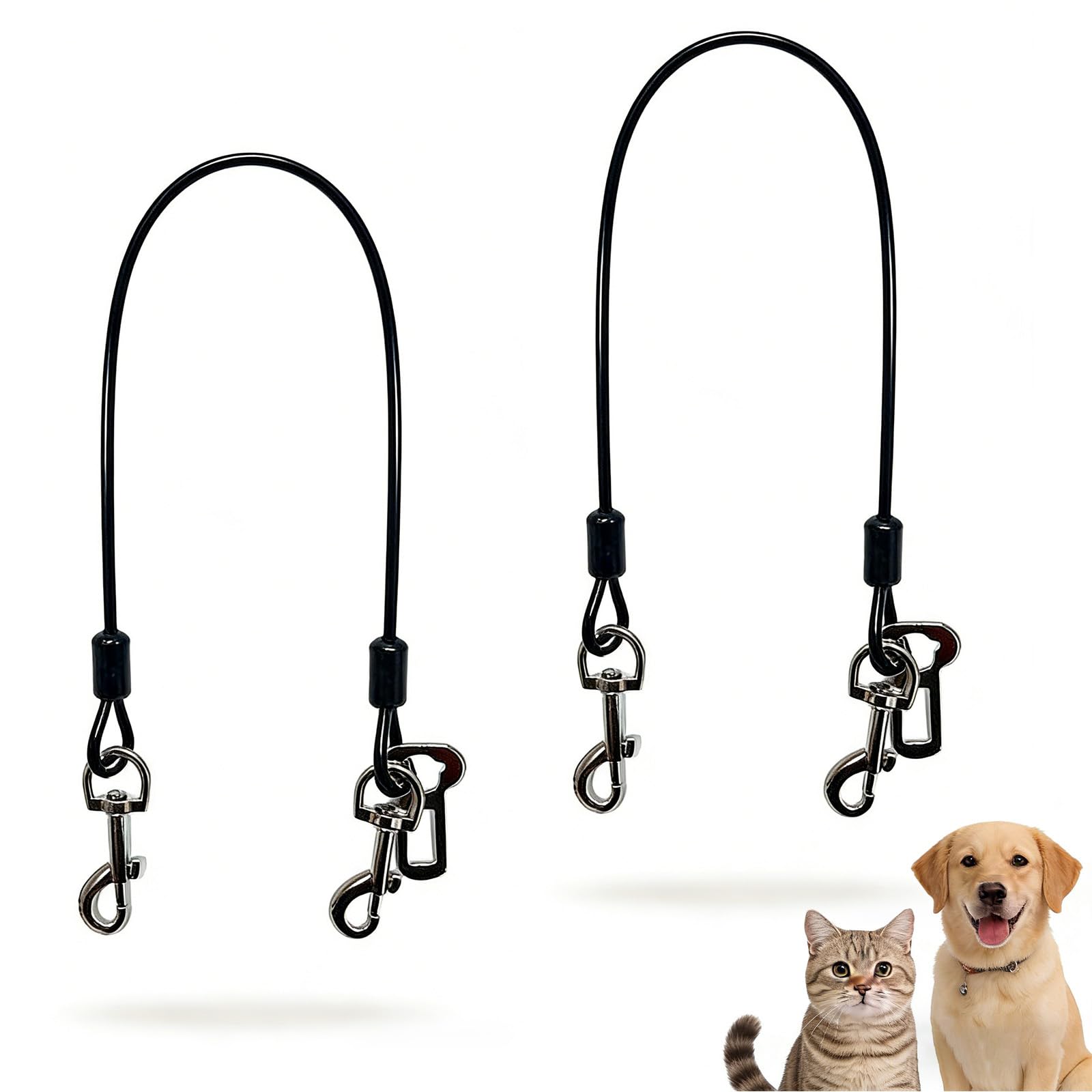 Cinturón de Seguridad para Perro y Coche, Homologado, Resistente a Mordeduras, de Alambre de Acero, Ideal para Todos los Perros, Compatible con Vehículos Variados