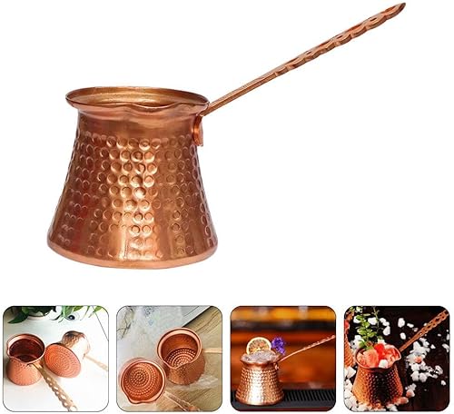 Miniatura 9 de IMIKEYA Cafetera turca, cafetera griega árabe de 10.8 fl oz, mini calentador de leche, sartén de calentamiento de mantequilla, mini olla de fusión