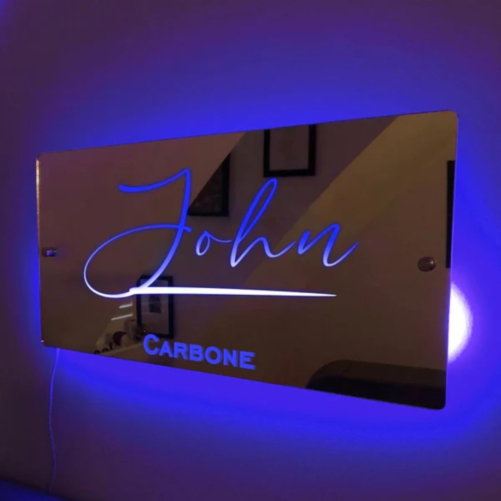 Specchio Con Nome Personalizzato,scritte Neon,Specchio Illuminato Specchio Con Luce LED Specchio Di Affermazione Targa Per Camera Da Letto Idee Regalo Per Natale,San Valentino,Compleanno,Matrimonio