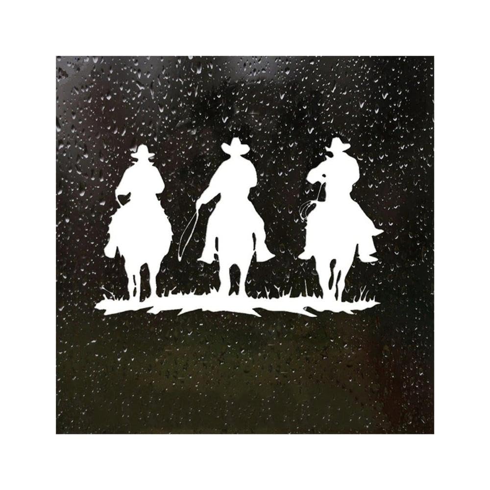 Cowboys On Horses Die Cut Vinyl Decal Car Sticker Waterproof Auto Decors On Bumper Window Laptop(White)