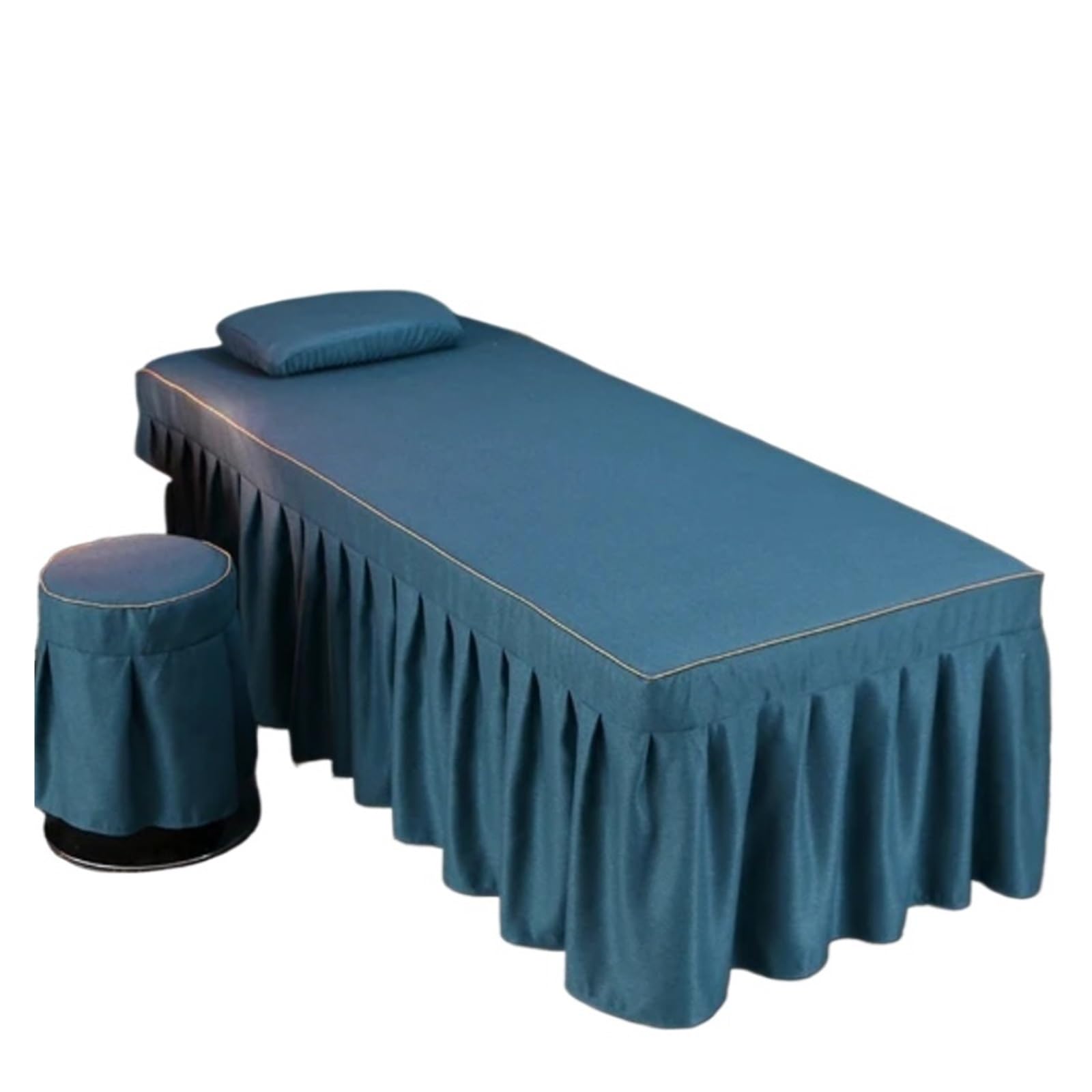 Massage Table Skirt Beauty Salon Massage Table Bed Sheet with Hole Bedskirt SPA Full Cover(Color-07,Round Head 70x190cm)