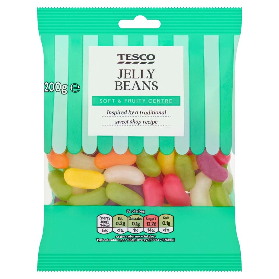 Jelly Beans Sweets, 200g (Pack of 5), Assorted fruit flavour jelly beans, absolutely no artificial flavours or colours, SOFT & FRUITY CENTRE