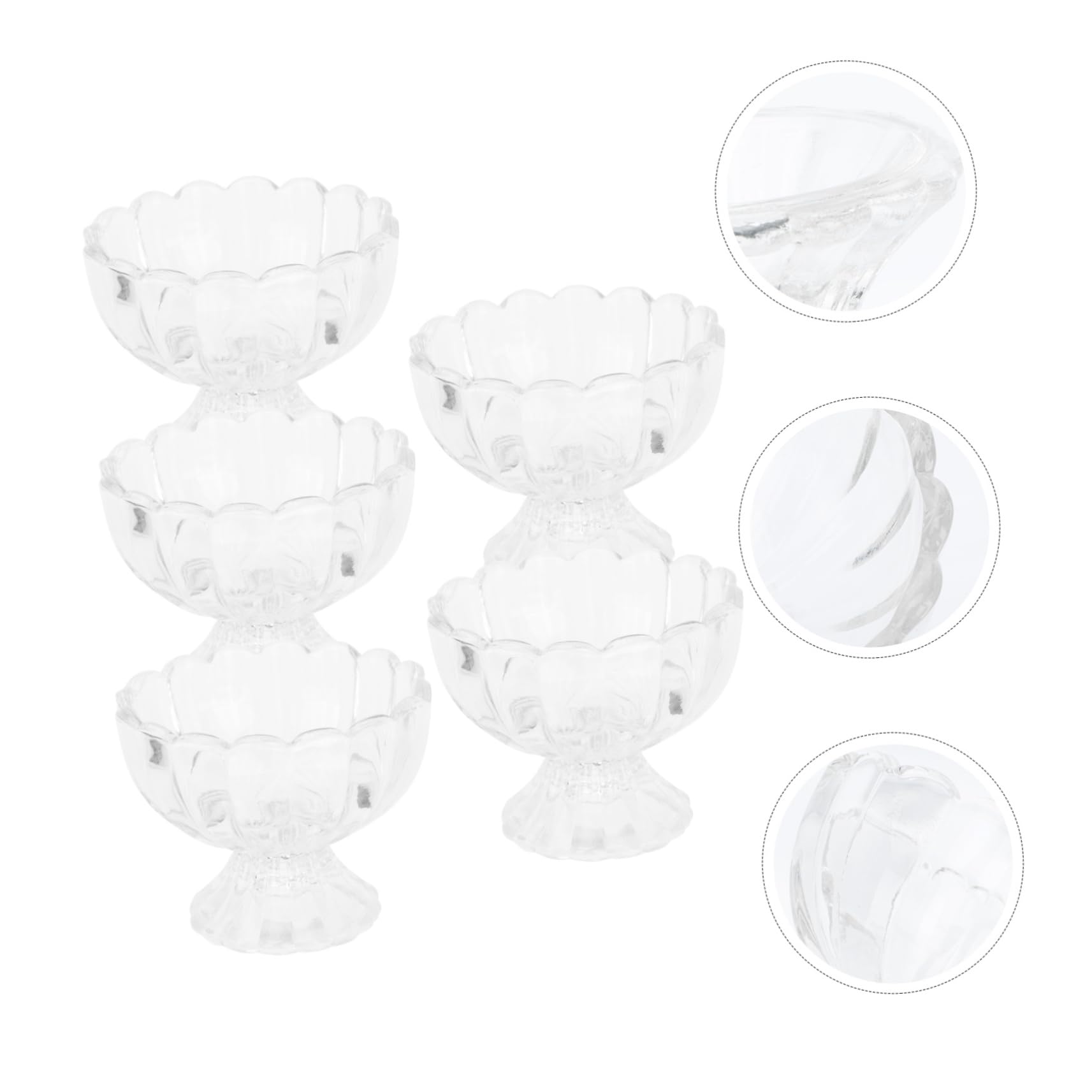 BESTonZON 5 Piezas Pudín De Vidrio Vasos Transparentes Para Porciones Copas De Parfait Transparentes Taza De Mousse Taza De Aperitivo Tazón De Postre De Vidrio Taza De Gelatina Con Cubierta