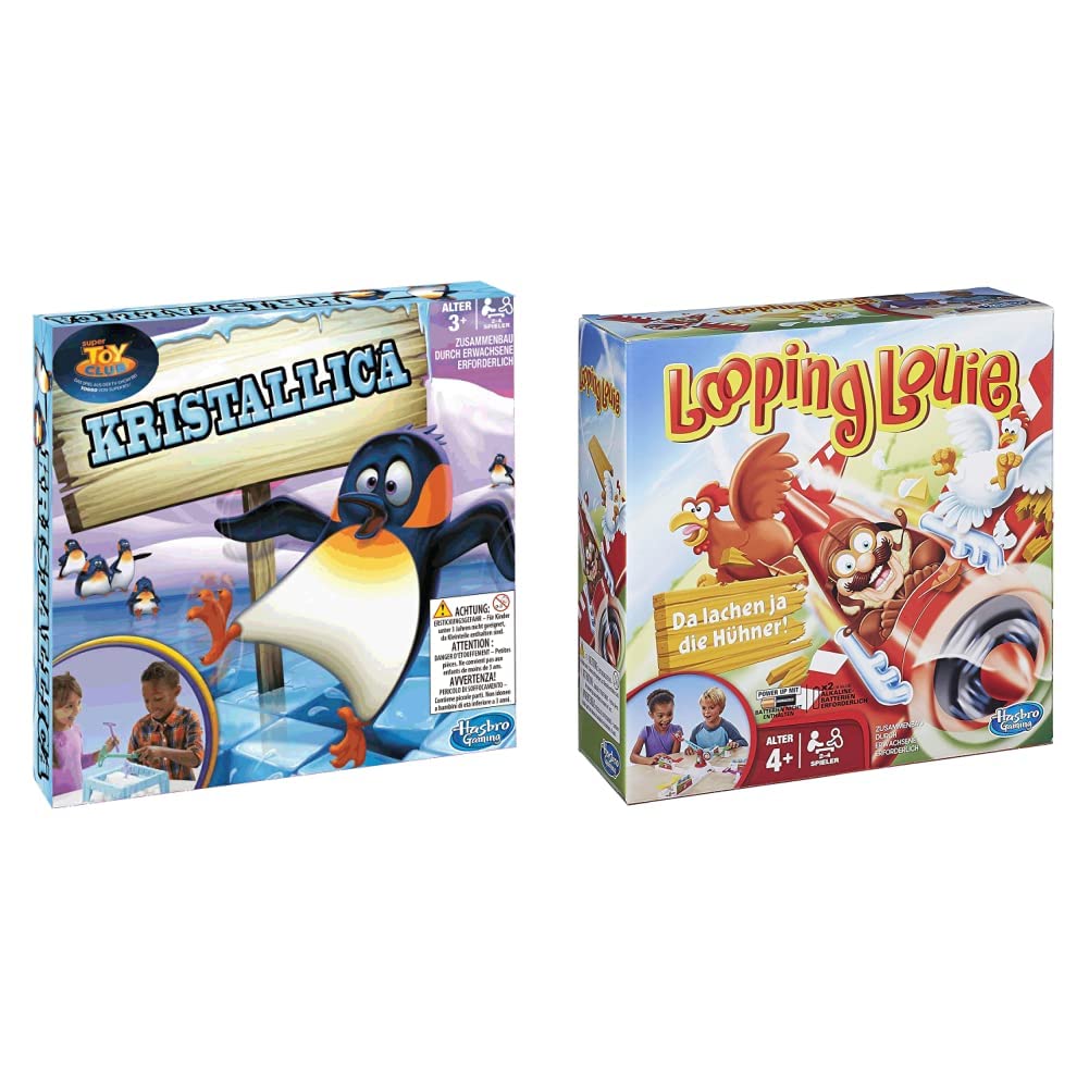 Hasbro Kristallica, Kindgerechtes Geschicklichkeitsspiel Ab 3 Jahren & Looping Louie Kinderspiel, lustiges 3D Spiel, Partyspiel für Kindergeburtstage, Gesellschafts- & Familienspiel, ab 4 Jahren