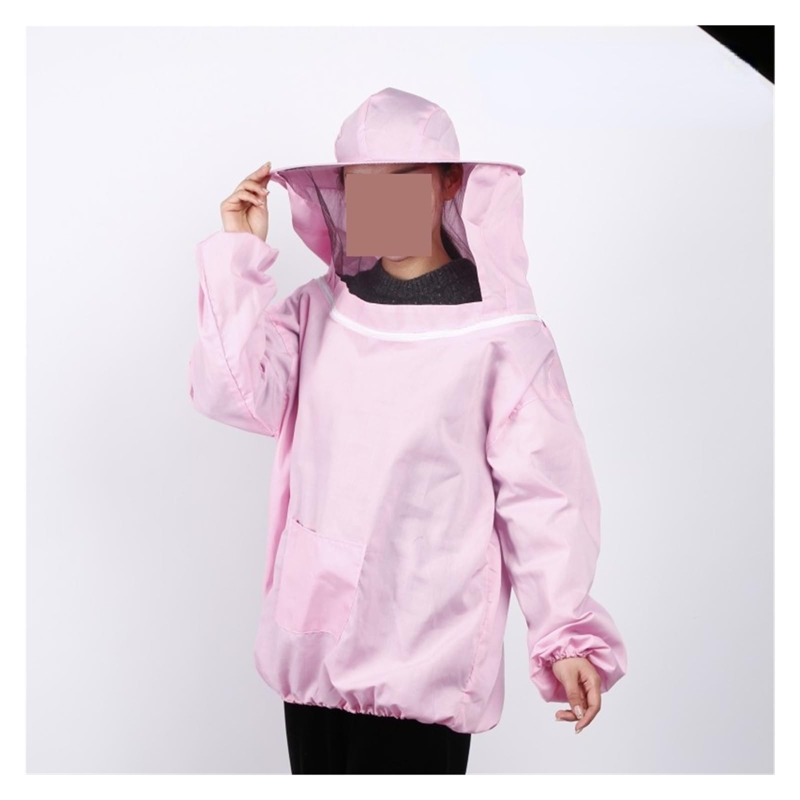 Jacket Veil Set Double Zippered Beekeeping Protective Suit Anti-Bee Beekeeper Clothing with Hat(G)