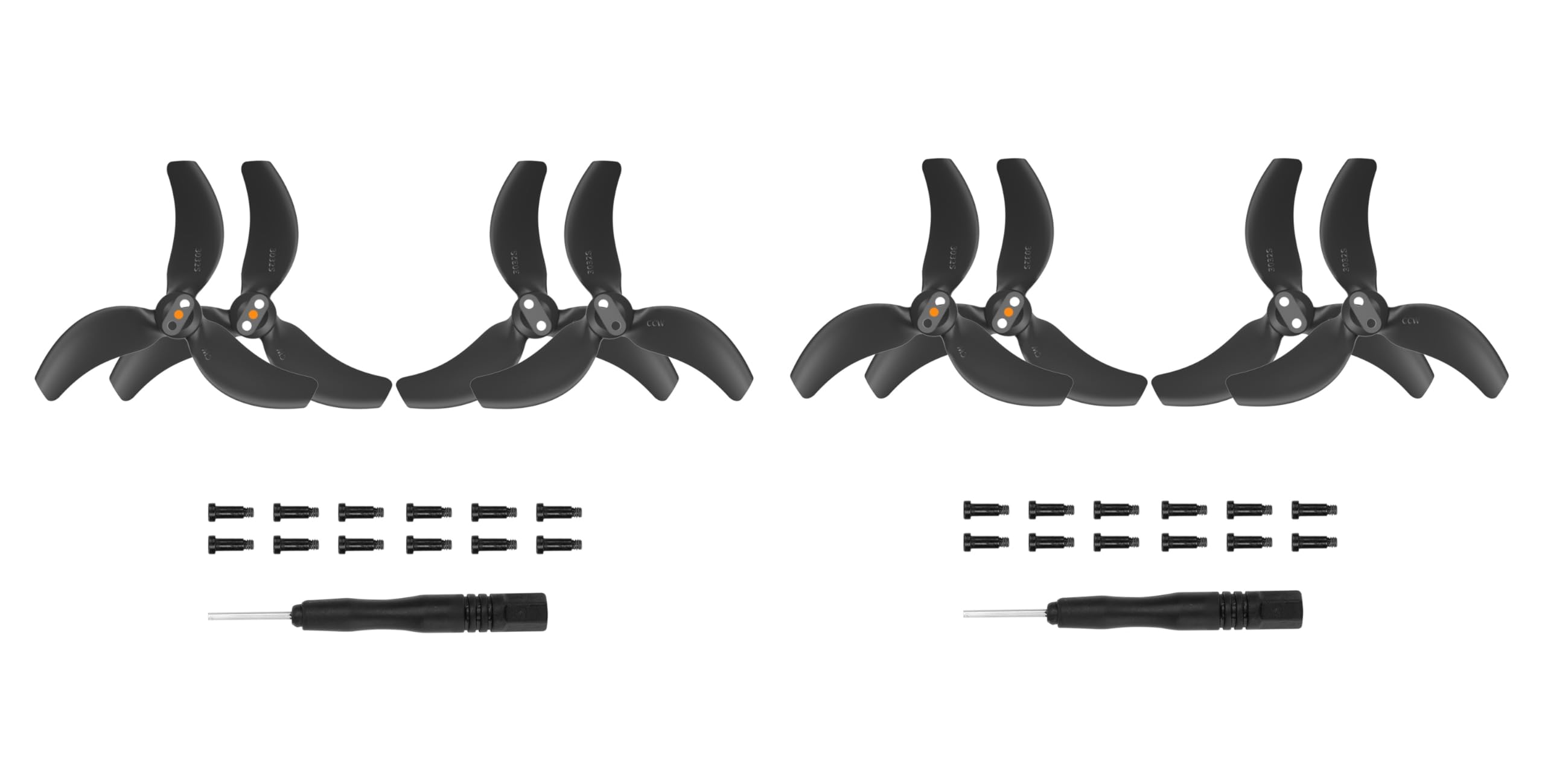 4x/8x 3032S Propellers For Avata 2, Low-Noise and Quick-Relase Blades Props Wings for DJI Avata 2, Replacement Spare Drone Accessories (8x Black)