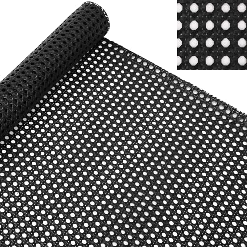 Pushglossy 24 x 60'' Plastic Cane Webbing for Basket Making Black Synthetic Rattan Roll for Crafting, Basketry Supplies, DIY Projects by Pushglossy - Used condition - US$32.78