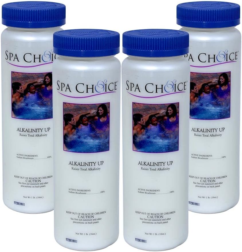 SpaChoice 1-Pound 4-Pack Premium Alkalinity Up, Alkalinity Increaser for Hot Tub, 100% Sodium Bicarbonate, Made in USA